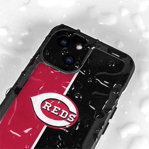 MLB Cincinnati Reds Split iPhone 15 Waterproof Case